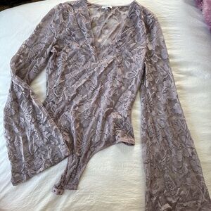 Tobi Mauve Lace Bodysuit